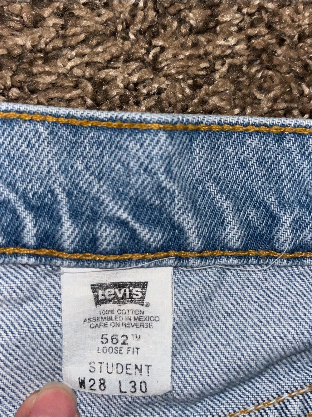 90’s Vintage Levi's 562 Student - Light Blue Student- Loose Jeans. Orange tab! - Picture 2 of 5